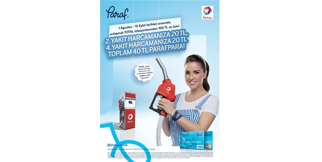 Paraf’tan TOTAL’den yapılacak harcamalara 40 TL ParafPara
