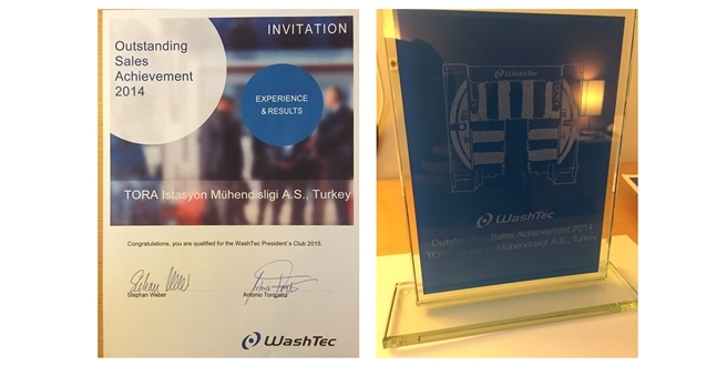 Tora Petrole Washtec 2014 En İyi Satış Performans Ödülü