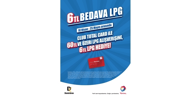 Club TOTAL Card sahiplerine kazançlı LPG kampanyası..