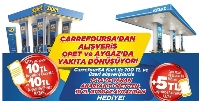CarrefourSA’da alışveriş  OPET ve Aygaz’da yakıta dönüşüyor