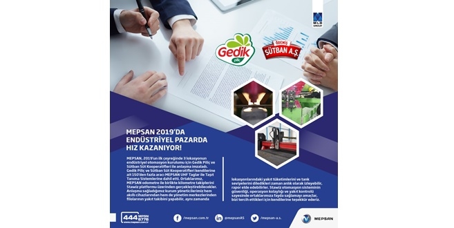 MEPSAN 2019’da Endüstriyel Pazarda Hız Kazanıyor!