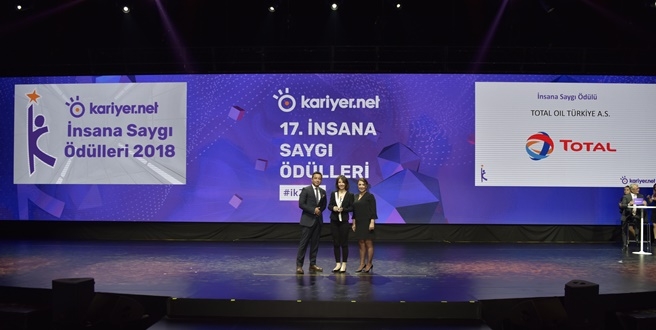 TOTAL Oil Türkiye yedinci kez “Kariyer.net İnsana Saygı Ödülü”nü kazandı