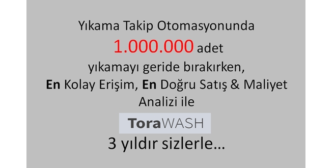 Yıkama Takip Otomasyonu ToraWash En Kolay Erişim, En Doğru Satış&Maliyet Analizi İle 3 Yıldır Tora farkıyla Hizmetinizde…