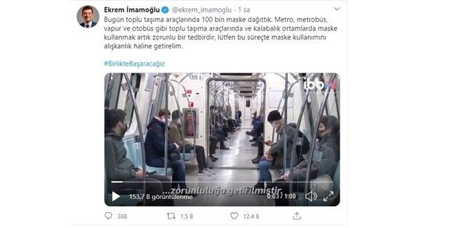 İBB, Toplu Ulaşımda 100 Bin Maske Dağıttı