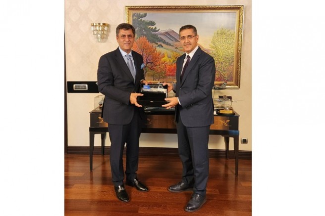 UND Başkanı Aras ve Strateji ve Bütçe Başkanı Şenel arasında, lojistiği güçlendirecek görüşme