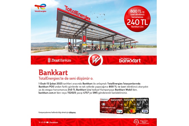 Club TotalEnergies’ten 240 TL Bankkart Lira hediye fırsatı