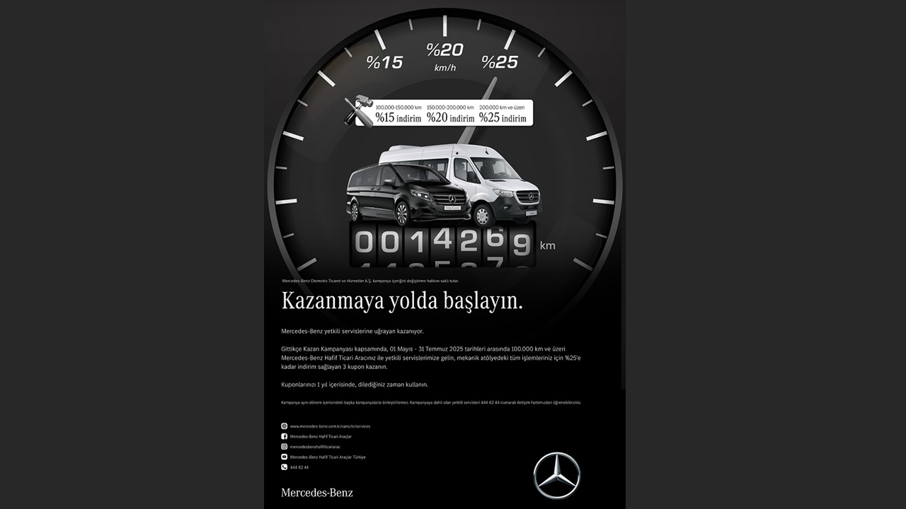 Mercedes-Benz’den “Gittikçe Kazan” ile hafif ticari araçlara indirimli servis fırsatı