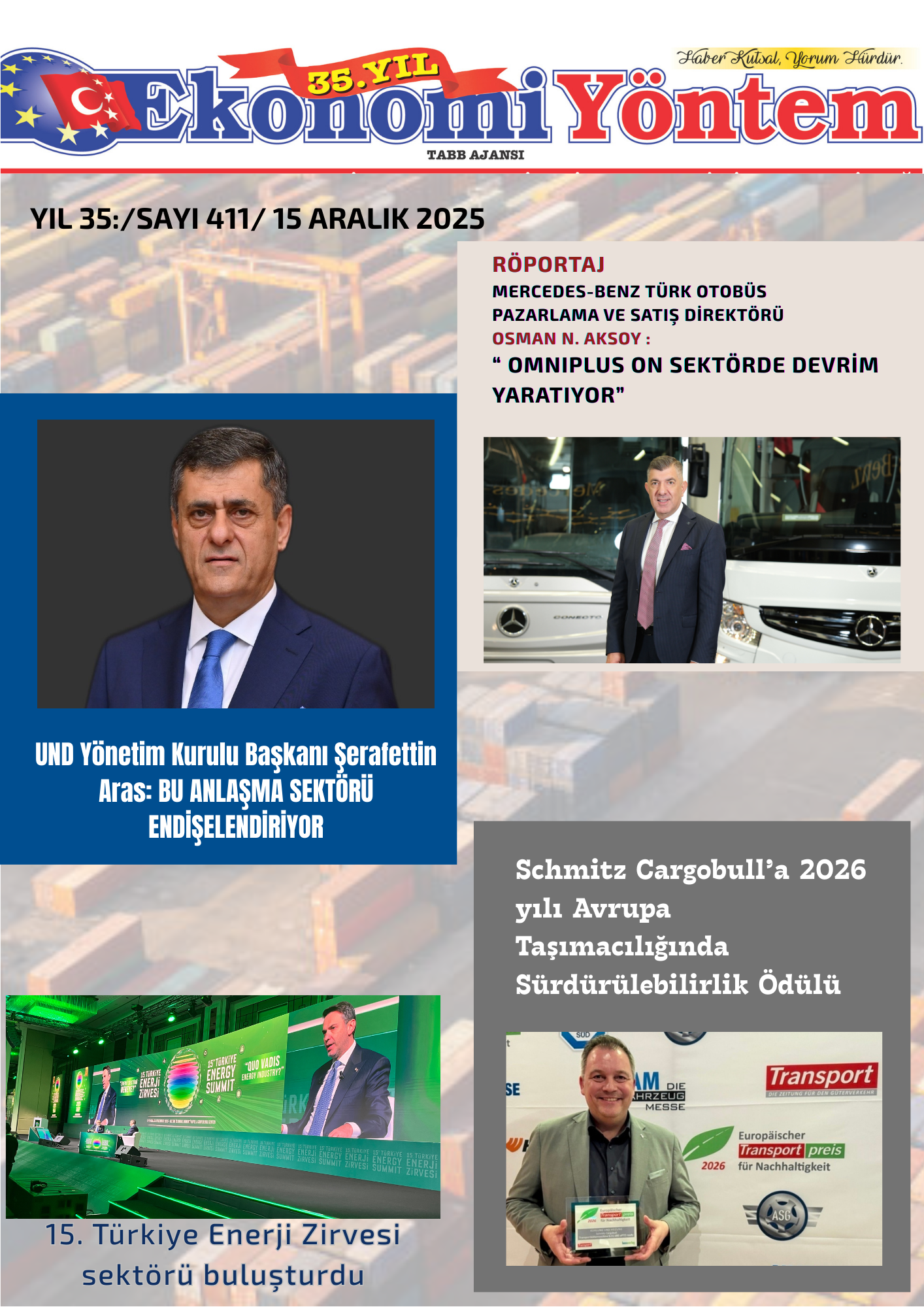 EKONOMİ YÖNTEM 15 ARALIK 2025 SAYI 411